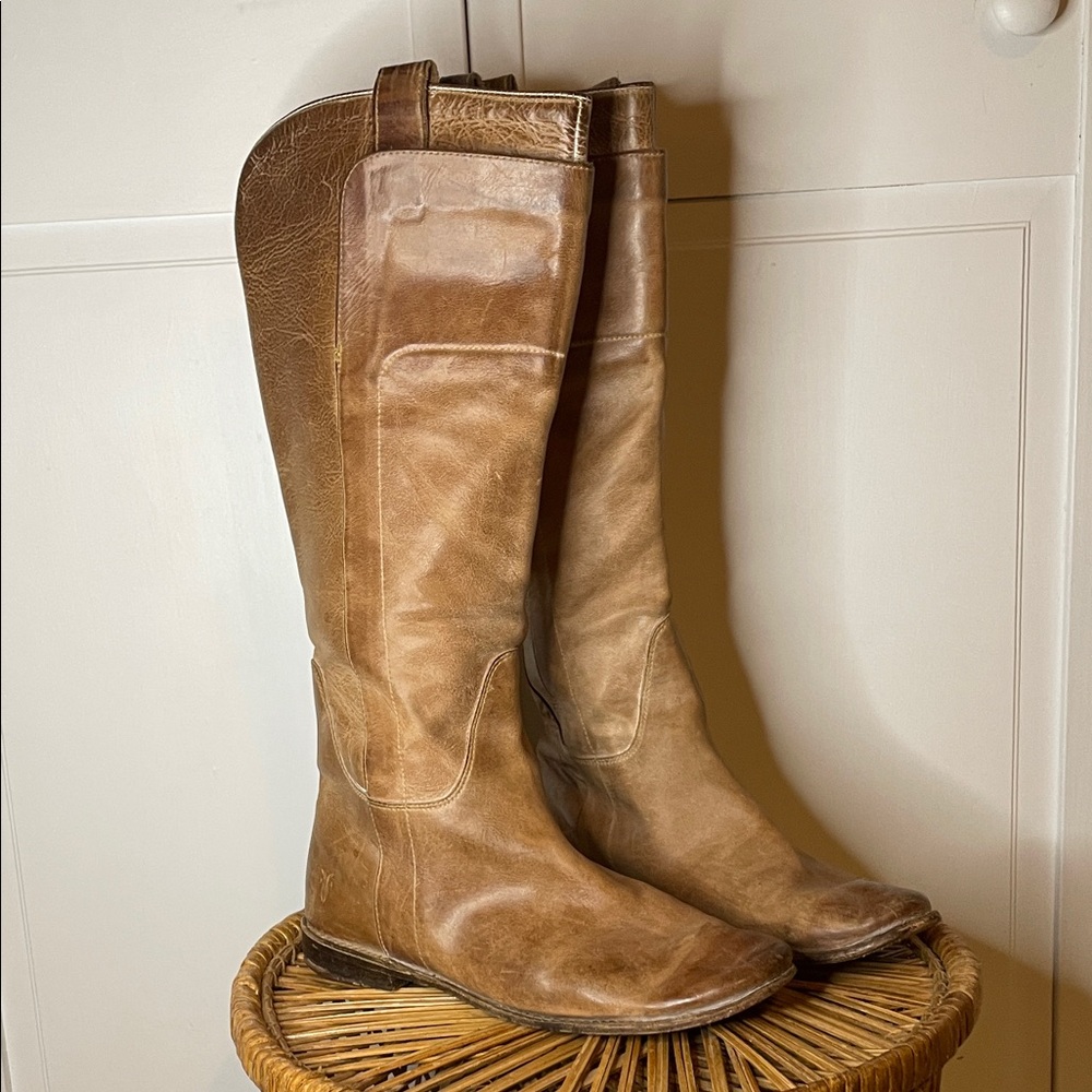 Frye Tan Leather Knee High Boots Sz8.5B